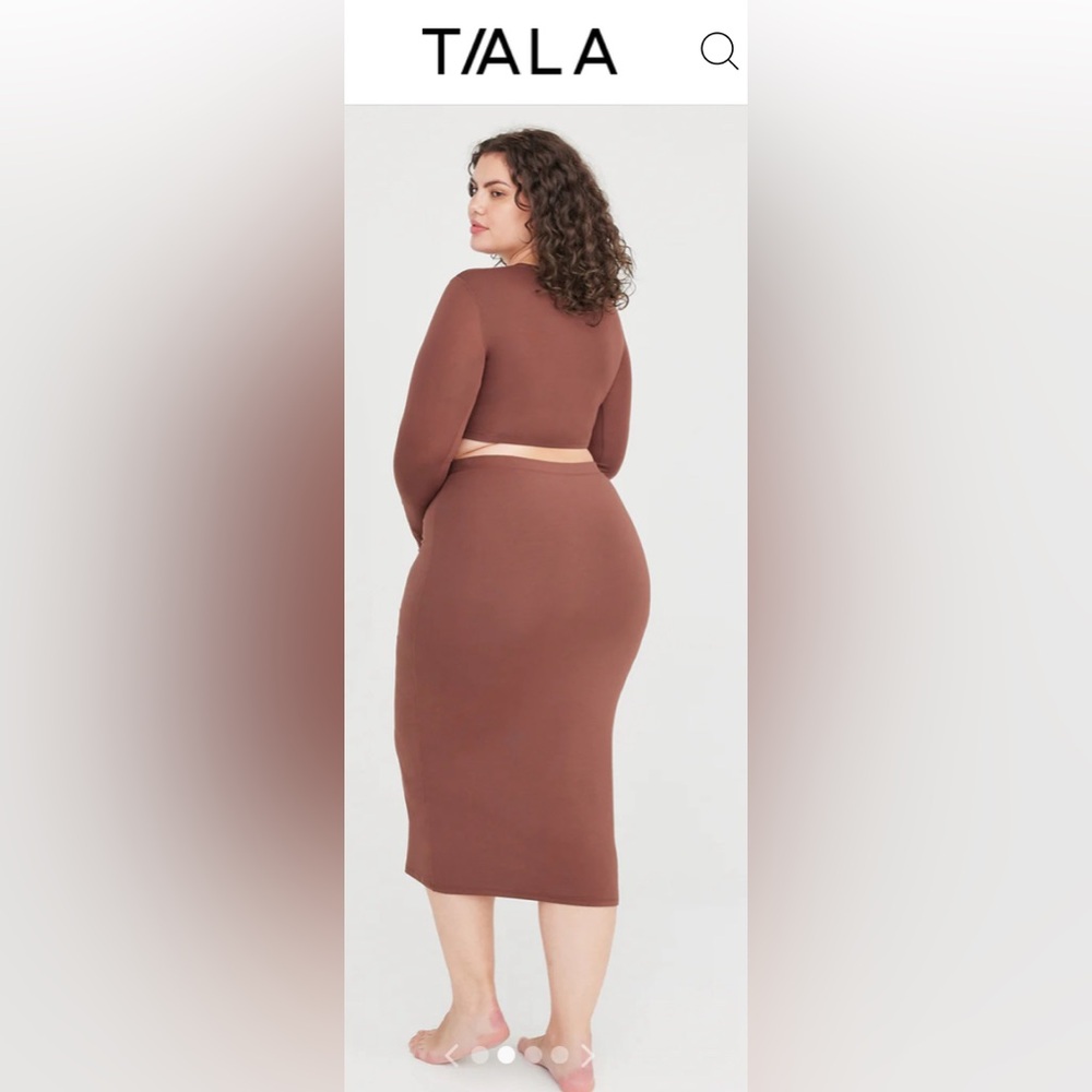 Tala T/ALA 365 brown midi bodycon skirt XL
